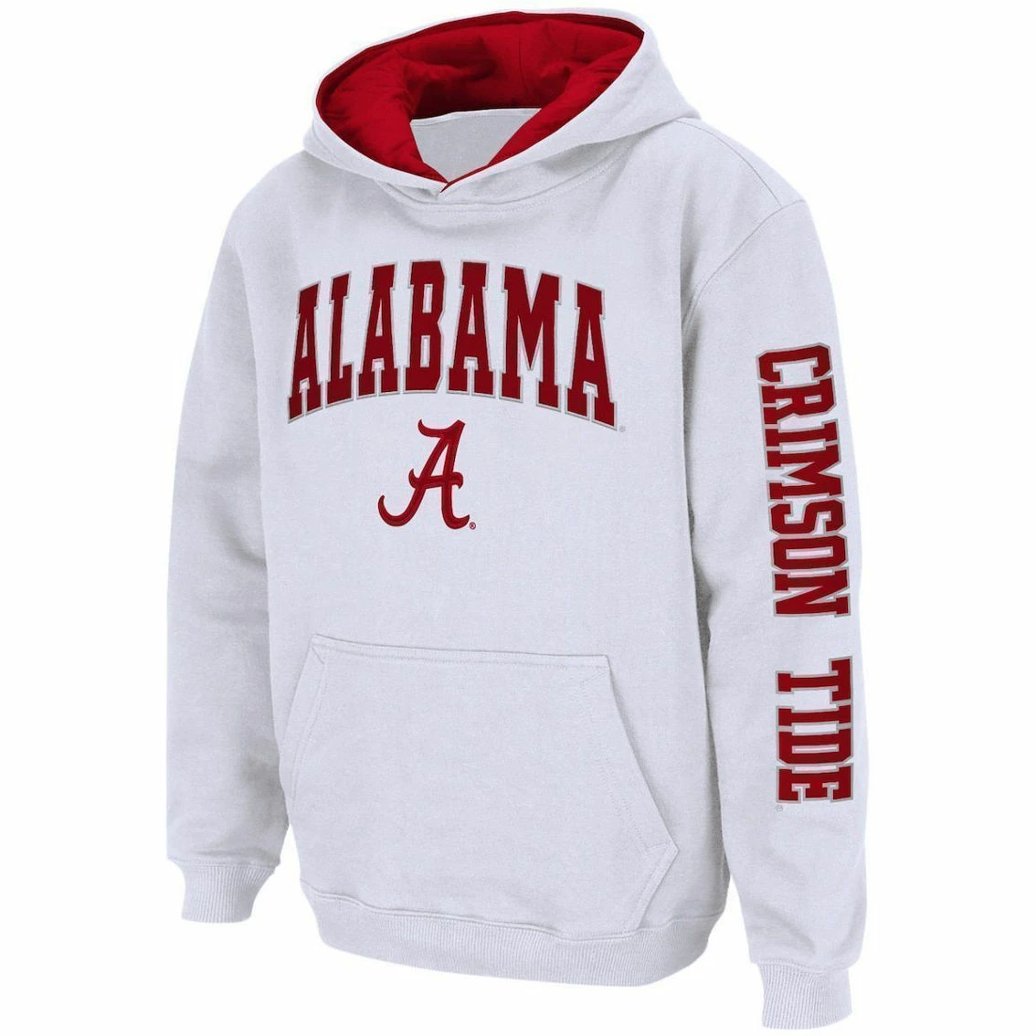 Colosseum Youth White Alabama Crimson Tide 2-Hit Team Pullover Hoodie 5 Colosseum Youth White Alabama Crimson Tide 2-Hit Team Pullover Hoodie - Image 3