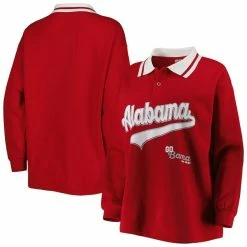 Gameday Couture Women's Crimson Alabama Crimson Tide Happy Hour Long Sleeve Polo
