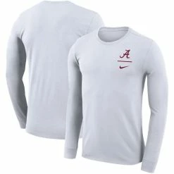 Nike Men's White Alabama Crimson Tide Logo Stack Legend Performance Long Sleeve T-Shirt