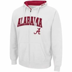 Colosseum Men's White Alabama Crimson Tide Arch & Logo 3.0 Full-Zip Hoodie -Nike Sales Store DSCO1148302767 3550 ALT2