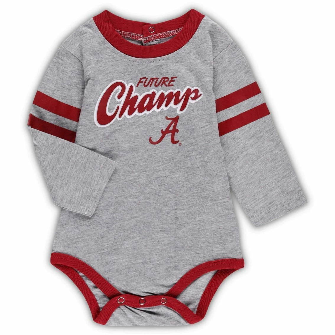 Outerstuff Newborn & Infant Heathered Gray/Crimson Alabama Crimson Tide Little Kicker Long Sleeve Bodysuit & Sweatpants Set 5 Outerstuff Newborn & Infant Heathered Gray/Crimson Alabama Crimson Tide Little Kicker Long Sleeve Bodysuit & Sweatpants Set - Image 3