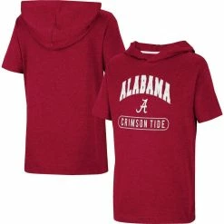 Colosseum Youth Heather Crimson Alabama Crimson Tide Varsity Hooded T-Shirt
