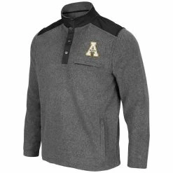 Colosseum Men's Heathered Charcoal/Black Appalachian State Mountaineers Huff Snap Pullover -Nike Sales Store DSCO1148306561 CKZW ALT2