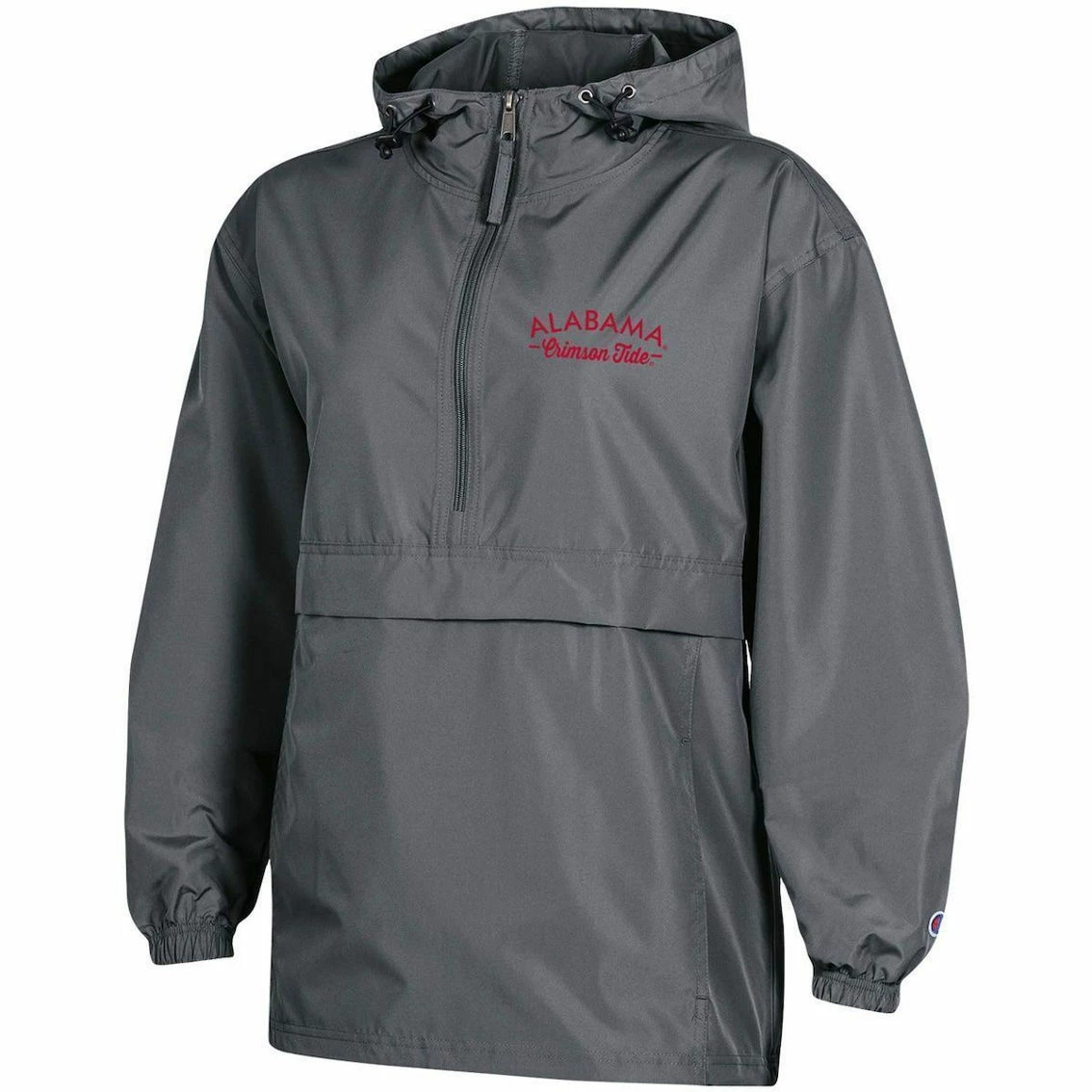 Women's Champion Charcoal Alabama Crimson Tide Packable Half-Zip Light Rain Jacket 5 Women's Champion Charcoal Alabama Crimson Tide Packable Half-Zip Light Rain Jacket - Image 3