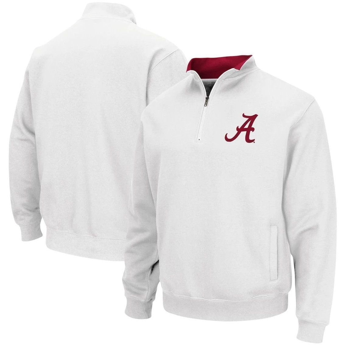 Colosseum Men's White Alabama Crimson Tide Tortugas Logo Quarter-Zip Pullover Jacket 4 Colosseum Men's White Alabama Crimson Tide Tortugas Logo Quarter-Zip Pullover Jacket - Image 2