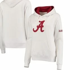 Stadium Athletic Women's White Alabama Crimson Tide Big Logo Pullover Sweatshirt