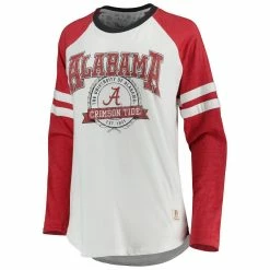Women's Pressbox White/Crimson Alabama Crimson Tide Brooking Sleeve Stripe Raglan Long Sleeve T-Shirt 8 Women's Pressbox White/Crimson Alabama Crimson Tide Brooking Sleeve Stripe Raglan Long Sleeve T-Shirt -Nike Sales Store DSCO1148315829 3550 ALT2