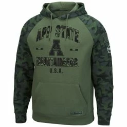 Colosseum Men's Olive/Camo Appalachian State Mountaineers OHT Military Appreciation Raglan Pullover Hoodie -Nike Sales Store DSCO1148317968 2068 ALT2