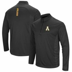 Colosseum Men's Heathered Black Appalachian State Mountaineers Audible Windshirt Quarter-Zip Pullover Jacket
