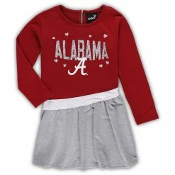 Outerstuff Girls Preschool Crimson Alabama Crimson Tide Heart To Heart French Terry Dress