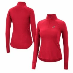 Colosseum Women's Crimson Alabama Crimson Tide Core Quinn Raglan Quarter-Zip Top
