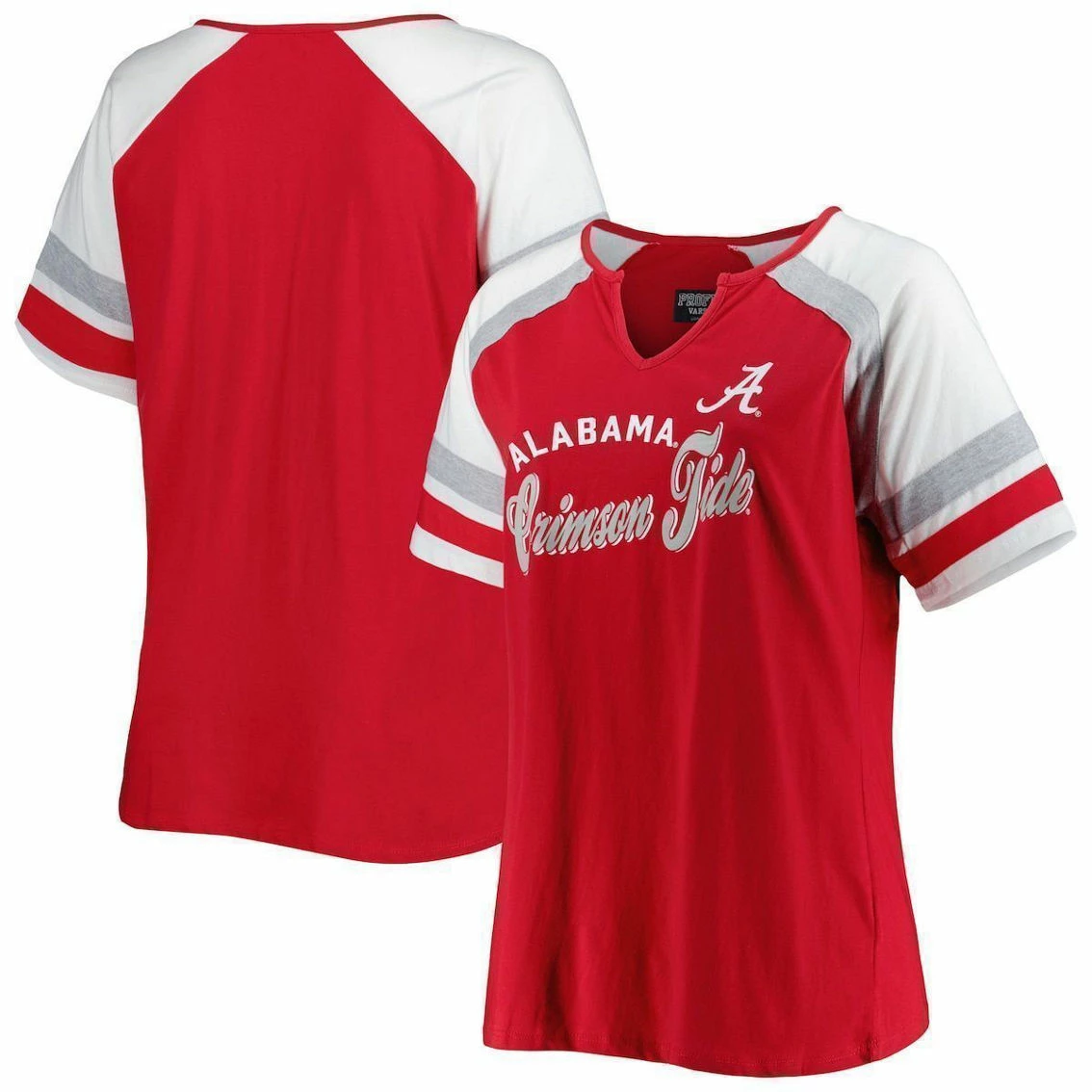 Profile Women's Crimson Alabama Crimson Tide Plus Size Arch Raglan Notch Neck T-Shirt 4 Profile Women's Crimson Alabama Crimson Tide Plus Size Arch Raglan Notch Neck T-Shirt - Image 2