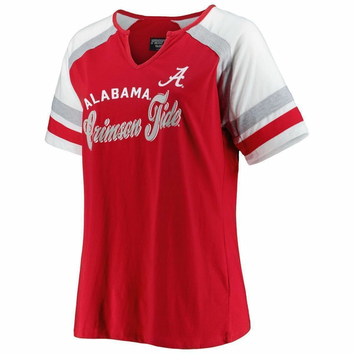 Profile Women's Crimson Alabama Crimson Tide Plus Size Arch Raglan Notch Neck T-Shirt 5 Profile Women's Crimson Alabama Crimson Tide Plus Size Arch Raglan Notch Neck T-Shirt - Image 3