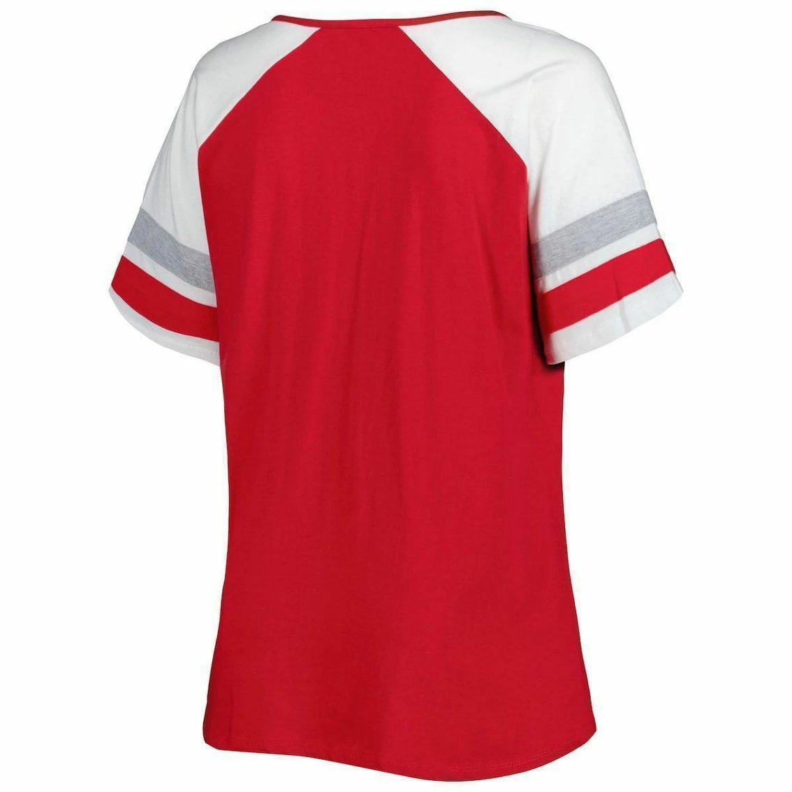 Profile Women's Crimson Alabama Crimson Tide Plus Size Arch Raglan Notch Neck T-Shirt 6 Profile Women's Crimson Alabama Crimson Tide Plus Size Arch Raglan Notch Neck T-Shirt - Image 4