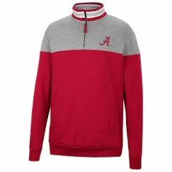 Colosseum Men's Crimson/Heather Gray Alabama Crimson Tide Be The Ball Quarter-Zip Top -Nike Sales Store DSCO1150299392 2840 ALT2