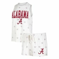 Concepts Sport Women's Cream Alabama Crimson Tide Agenda Stars Tank Top And Shorts Sleep Set