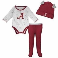 Outerstuff Newborn & Infant Crimson/White Alabama Crimson Tide Dream Team Raglan Long Sleeve Bodysuit Hat & Pants Set