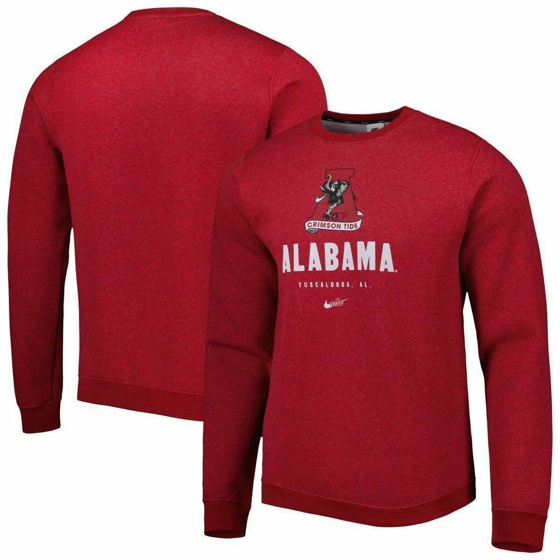 Men's Nike Crimson Alabama Crimson Tide Vault Stack Club Fleece Pullover Sweatshirt 4 Men's Nike Crimson Alabama Crimson Tide Vault Stack Club Fleece Pullover Sweatshirt - Image 2