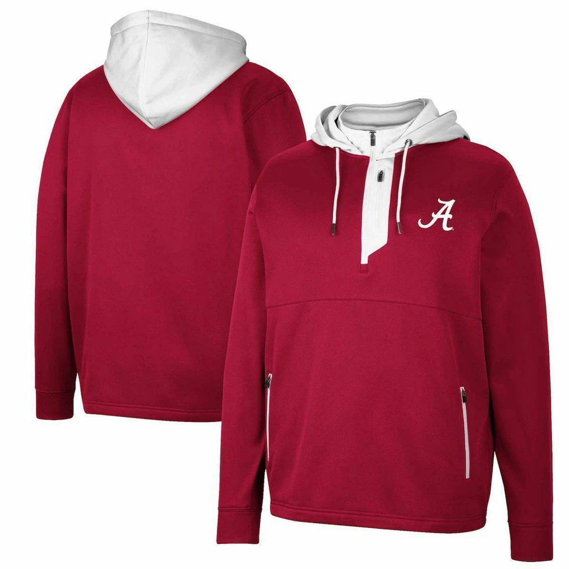 Colosseum Men's Crimson Alabama Crimson Tide Luge 3.0 Quarter-Zip Hoodie 3 Colosseum Men's Crimson Alabama Crimson Tide Luge 3.0 Quarter-Zip Hoodie