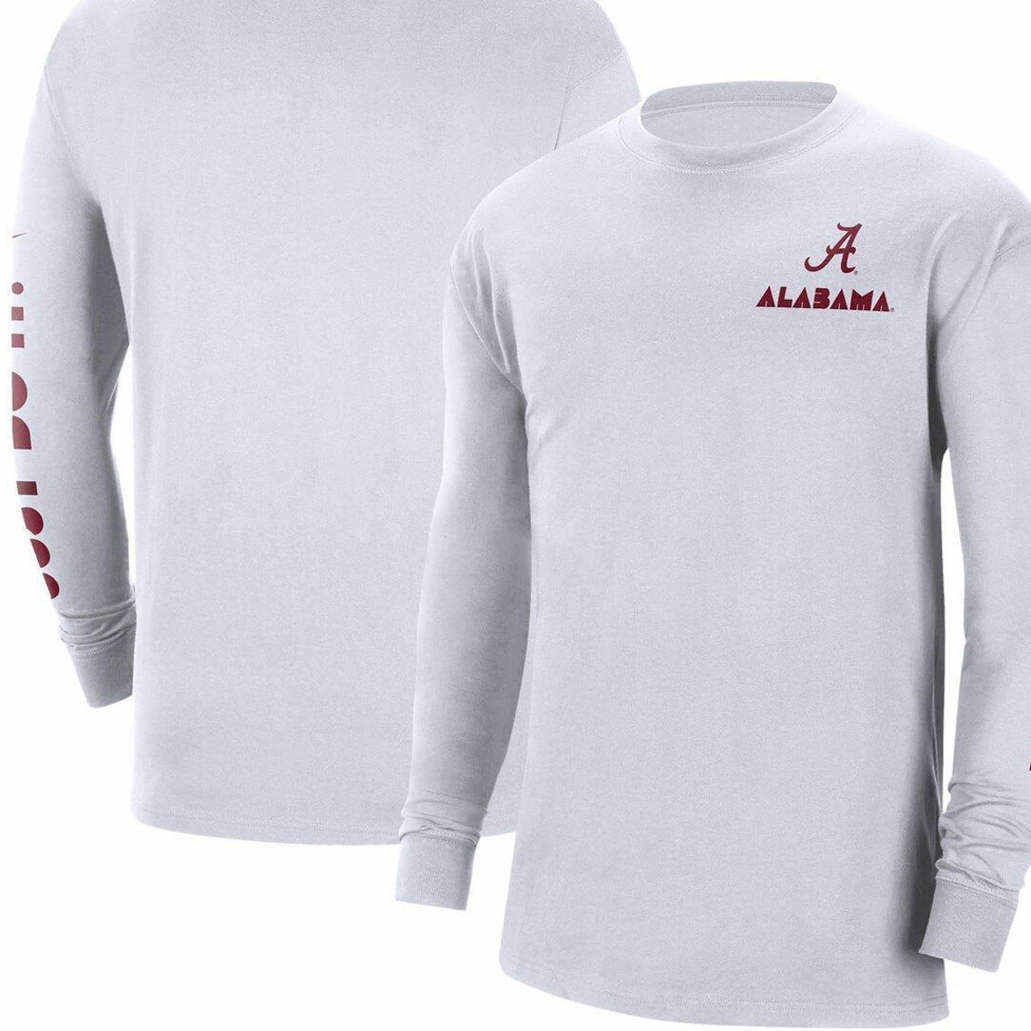Nike Men's White Alabama Crimson Tide Heritage Max 90 Long Sleeve T-Shirt 3 Nike Men's White Alabama Crimson Tide Heritage Max 90 Long Sleeve T-Shirt