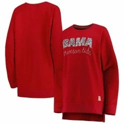 Pressbox Women's Crimson Alabama Crimson Tide Steamboat Animal Print Raglan Pullover Sweatshirt -Nike Sales Store DSCO1151103717 2840 ALT1