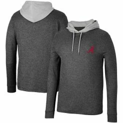 Colosseum Men's Black Alabama Crimson Tide Ballot Waffle-Knit Thermal Long Sleeve Hoodie T-Shirt