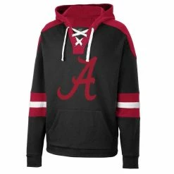 Men's Colosseum Black Alabama Crimson Tide Lace-Up 4.0 Pullover Hoodie -Nike Sales Store DSCO1151351659 1007 ALT2