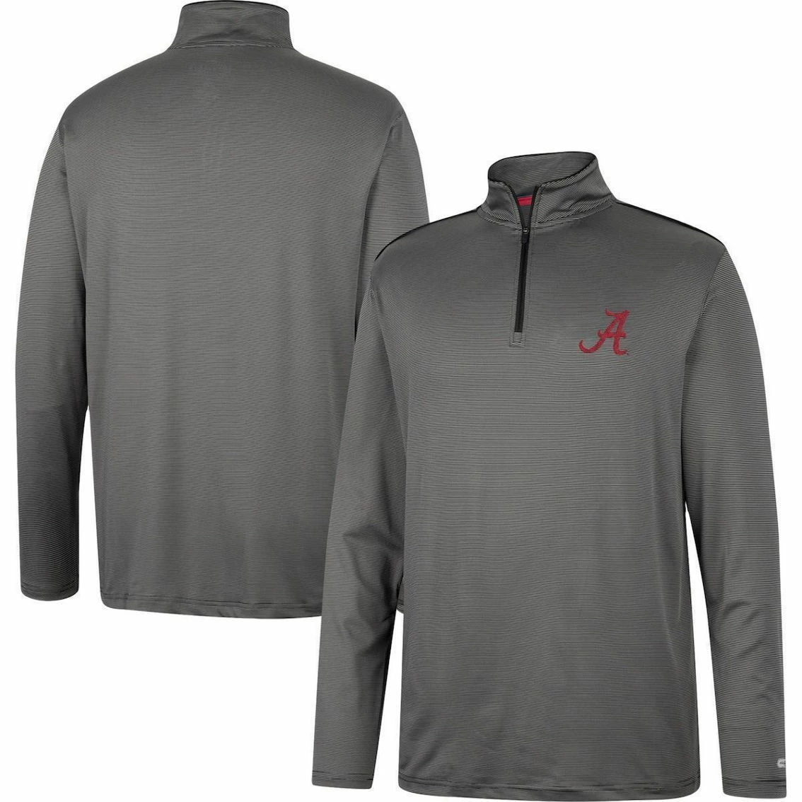 Men's Colosseum Charcoal Alabama Crimson Tide Logo Quarter-Zip Windshirt 3 Men's Colosseum Charcoal Alabama Crimson Tide Logo Quarter-Zip Windshirt