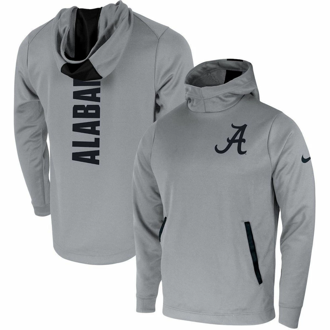 Men's Nike Gray Alabama Crimson Tide 2-Hit Performance Pullover Hoodie 3 Men's Nike Gray Alabama Crimson Tide 2-Hit Performance Pullover Hoodie