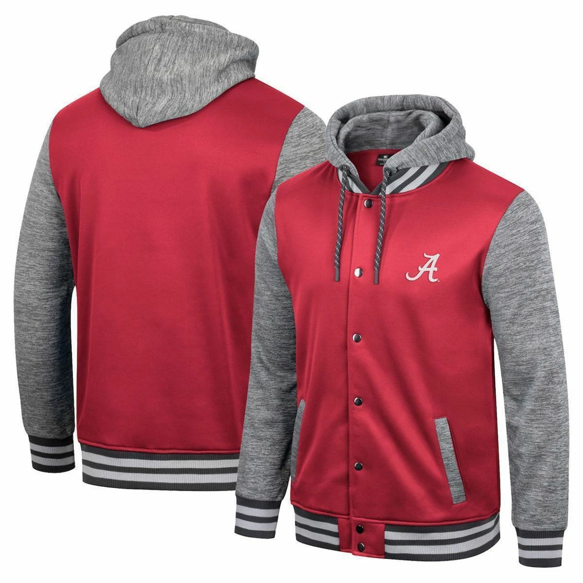 Colosseum Men's Crimson Alabama Crimson Tide Robinson Hoodie Full-Snap Jacket 3 Colosseum Men's Crimson Alabama Crimson Tide Robinson Hoodie Full-Snap Jacket