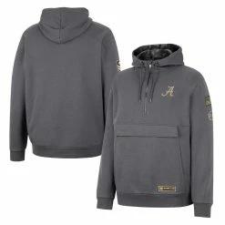 Colosseum Men's Charcoal Alabama Crimson Tide OHT Military Appreciation Quarter-Zip Hoodie -Nike Sales Store DSCO1152521478 1904 ALT1