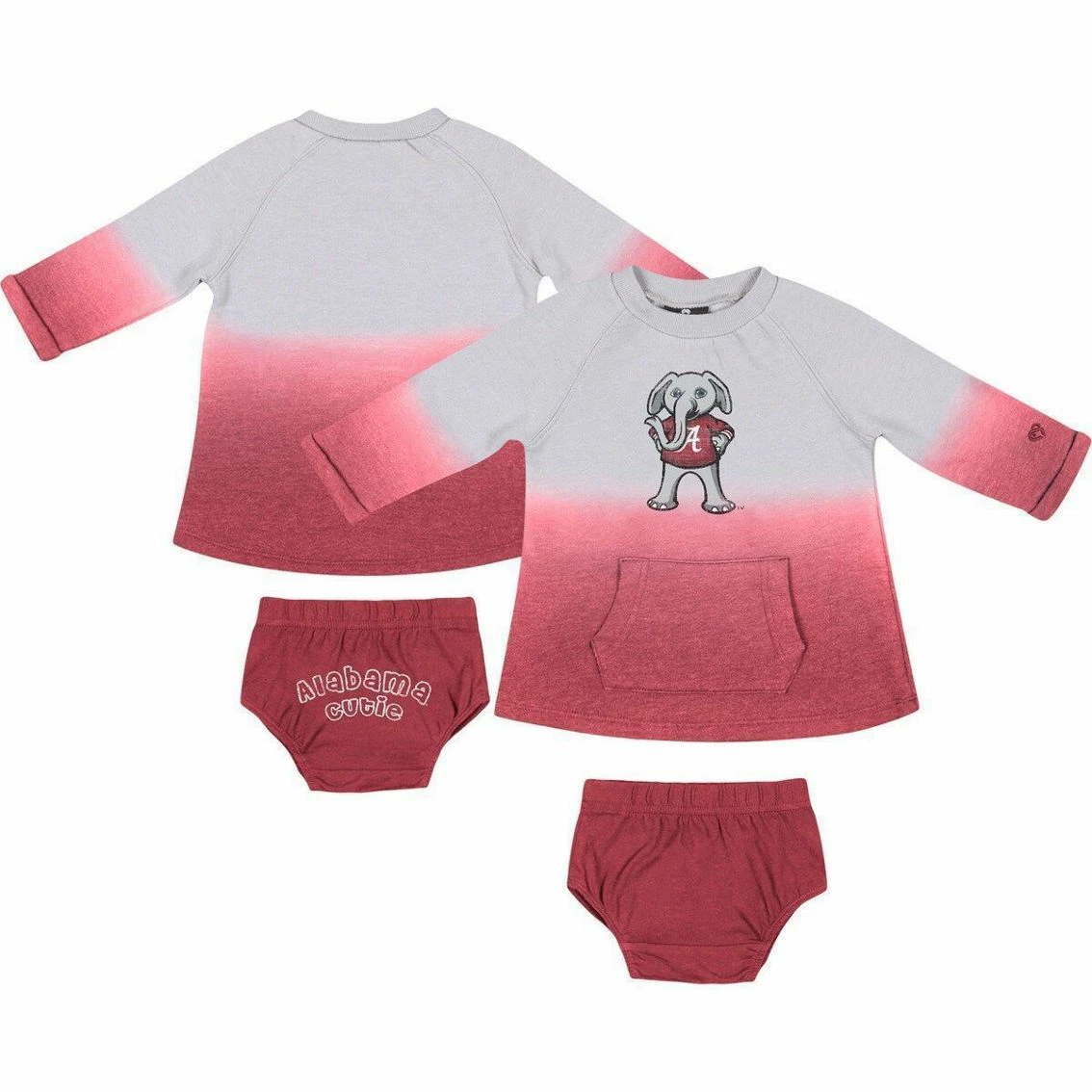 Colosseum Newborn & Infant Gray/Crimson Alabama Crimson Tide Hand In Hand Ombre Dress & Bloomers Set 4 Colosseum Newborn & Infant Gray/Crimson Alabama Crimson Tide Hand In Hand Ombre Dress & Bloomers Set - Image 2