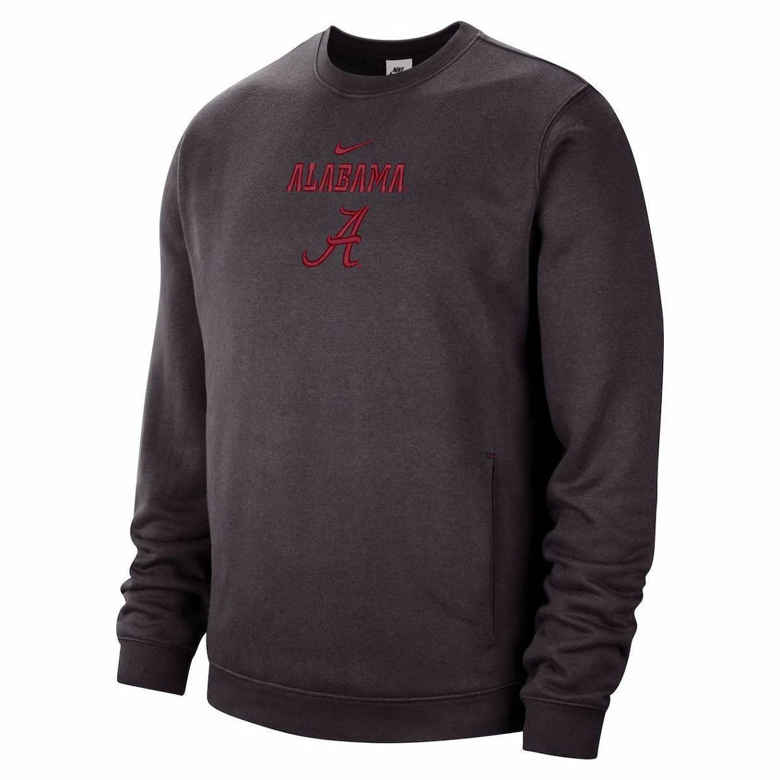 Nike Men's Charcoal Alabama Crimson Tide Campus Block Club Pullover Sweatshirt 5 Nike Men's Charcoal Alabama Crimson Tide Campus Block Club Pullover Sweatshirt - Image 3