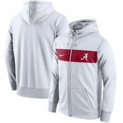 Nike Men's White Alabama Crimson Tide Logo Performance Full-Zip Hoodie