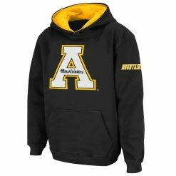 Colosseum Youth Stadium Athletic Black Appalachian State Mountaineers Big Logo Pullover Hoodie