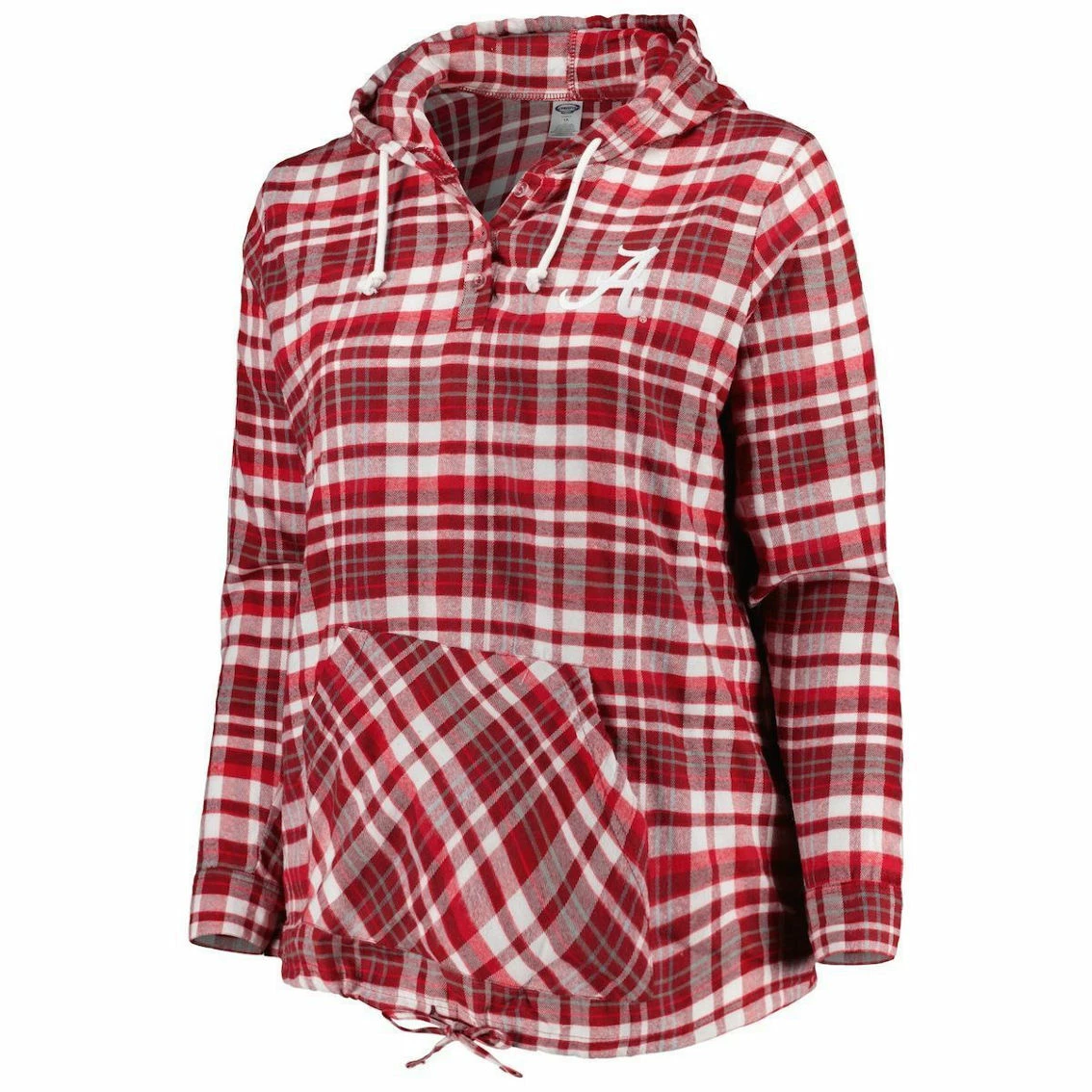 Profile Women's Crimson/Gray Alabama Crimson Tide Plus Size Mainstay Plaid Henley Raglan Pullover Hoodie 5 Profile Women's Crimson/Gray Alabama Crimson Tide Plus Size Mainstay Plaid Henley Raglan Pullover Hoodie - Image 3