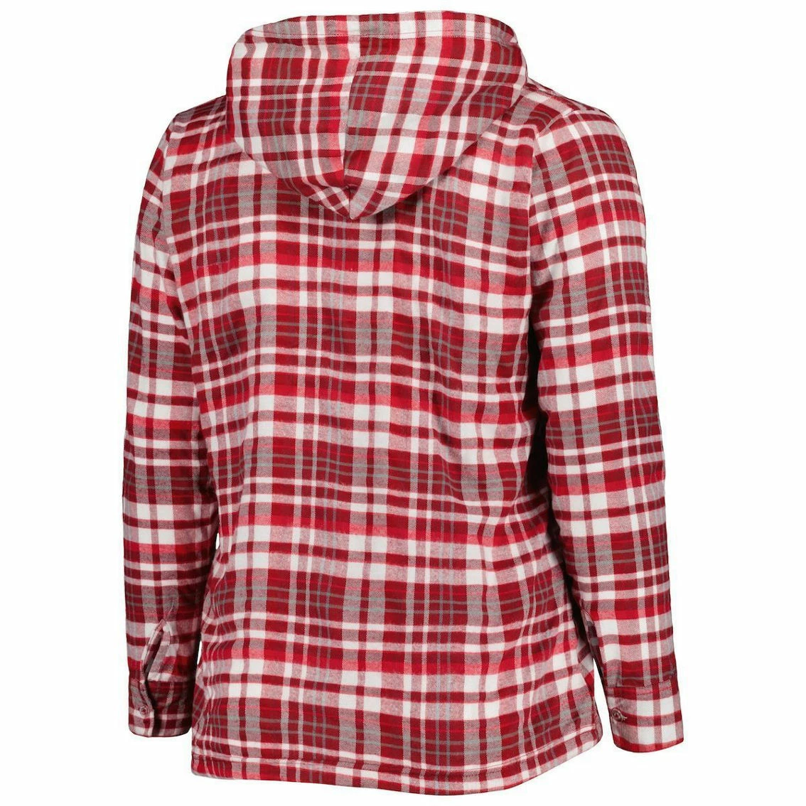Profile Women's Crimson/Gray Alabama Crimson Tide Plus Size Mainstay Plaid Henley Raglan Pullover Hoodie 6 Profile Women's Crimson/Gray Alabama Crimson Tide Plus Size Mainstay Plaid Henley Raglan Pullover Hoodie - Image 4