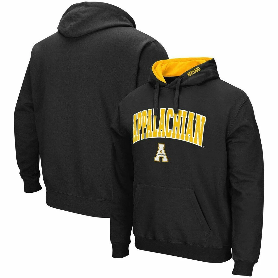 Men's Colosseum Black Appalachian State Mountaineers Arch And Logo Pullover Hoodie 4 Men's Colosseum Black Appalachian State Mountaineers Arch And Logo Pullover Hoodie - Image 2