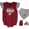 Outerstuff Girls Newborn & Infant Crimson/Heather Gray Alabama Crimson Tide All The Love Bodysuit Bib & Booties Set -Nike Sales Store DSCO1153016539 2840
