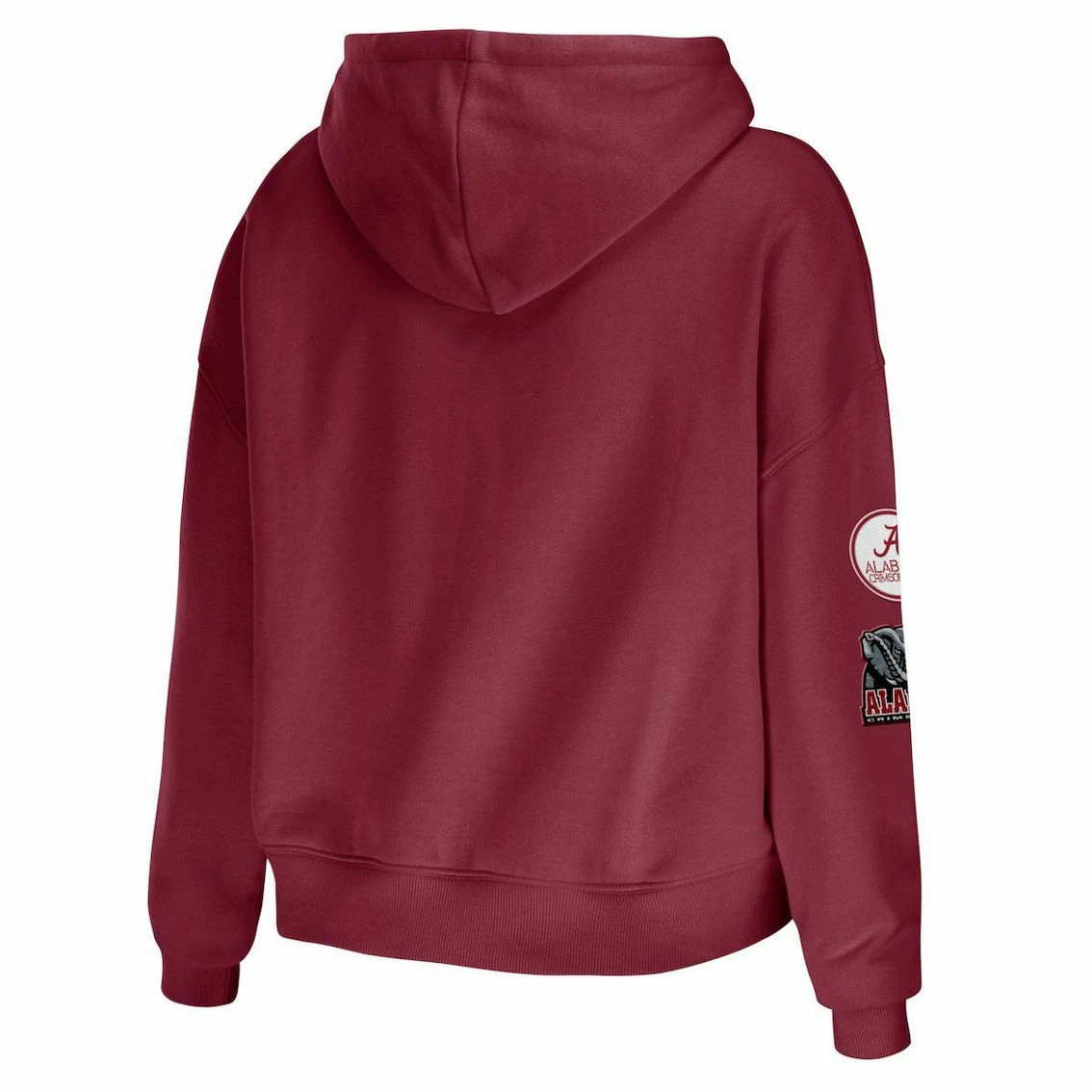 WEAR By Erin Andrews Women's Crimson Alabama Crimson Tide Mixed Media Cropped Pullover Hoodie 6 WEAR By Erin Andrews Women's Crimson Alabama Crimson Tide Mixed Media Cropped Pullover Hoodie - Image 4