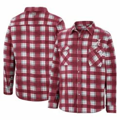Men's Colosseum Crimson/White Alabama Crimson Tide Ellis Plaid Full-Snap Shirt Jacket -Nike Sales Store DSCO1153022988 M9JC ALT1