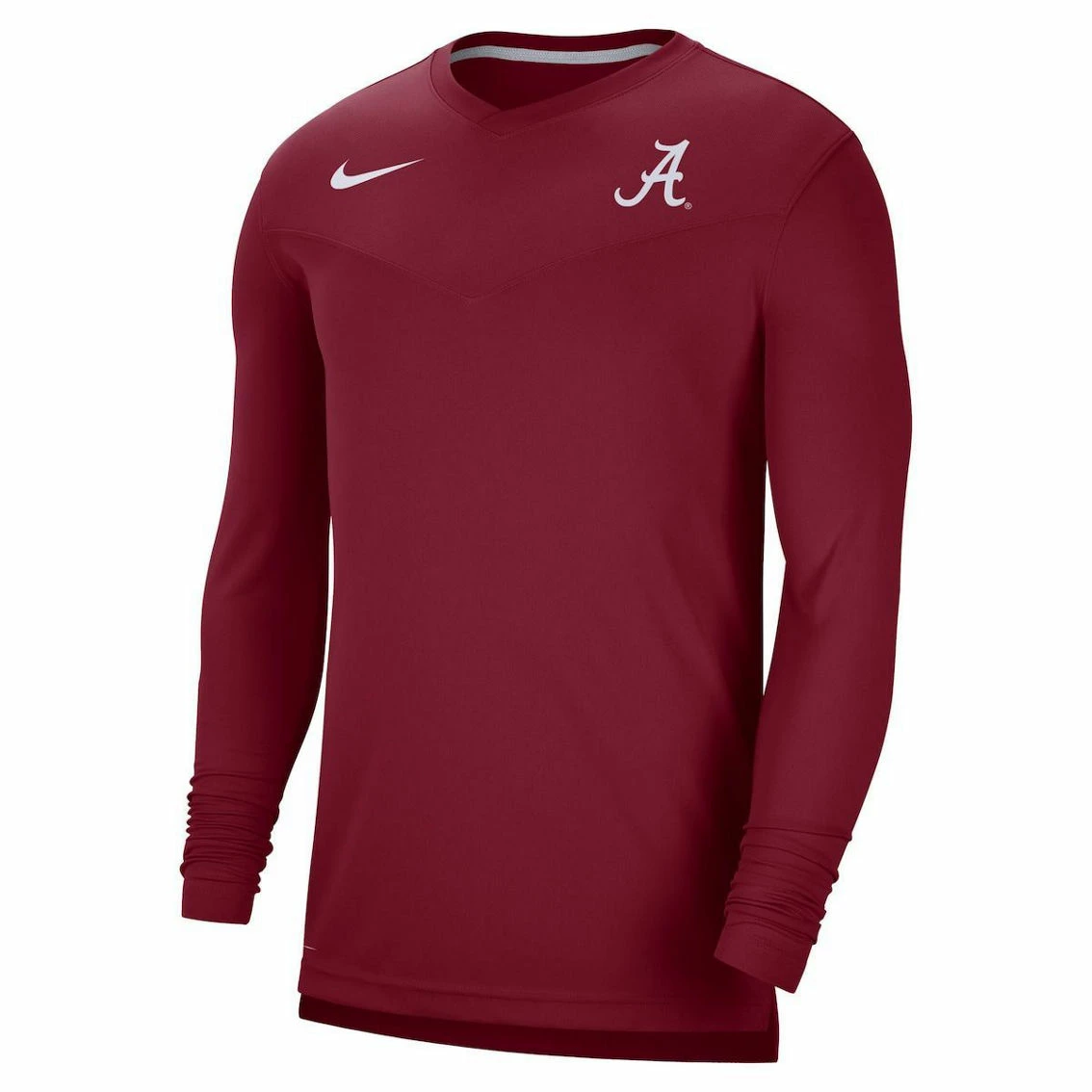 Nike Men's Crimson Alabama Crimson Tide 2022 Coach Performance Long Sleeve V-Neck T-Shirt 5 Nike Men's Crimson Alabama Crimson Tide 2022 Coach Performance Long Sleeve V-Neck T-Shirt - Image 3