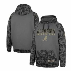 Colosseum Men's Charcoal Alabama Crimson Tide OHT Military Appreciation Camo Stack Raglan Pullover Hoodie -Nike Sales Store DSCO1153025206 1904 ALT1