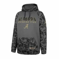 Colosseum Men's Charcoal Alabama Crimson Tide OHT Military Appreciation Camo Stack Raglan Pullover Hoodie -Nike Sales Store DSCO1153025206 1904 ALT2