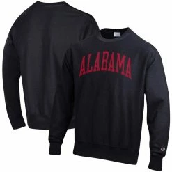 Champion Men's Black Alabama Crimson Tide Arch Reverse Weave Pullover Sweatshirt