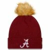 New Era Women's Crimson Alabama Crimson Tide Snowy Cuffed Knit Hat With Pom