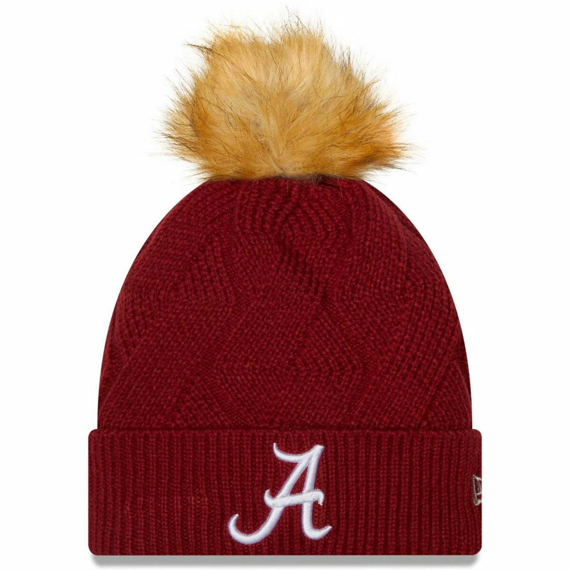 New Era Women's Crimson Alabama Crimson Tide Snowy Cuffed Knit Hat With Pom 3 New Era Women's Crimson Alabama Crimson Tide Snowy Cuffed Knit Hat With Pom