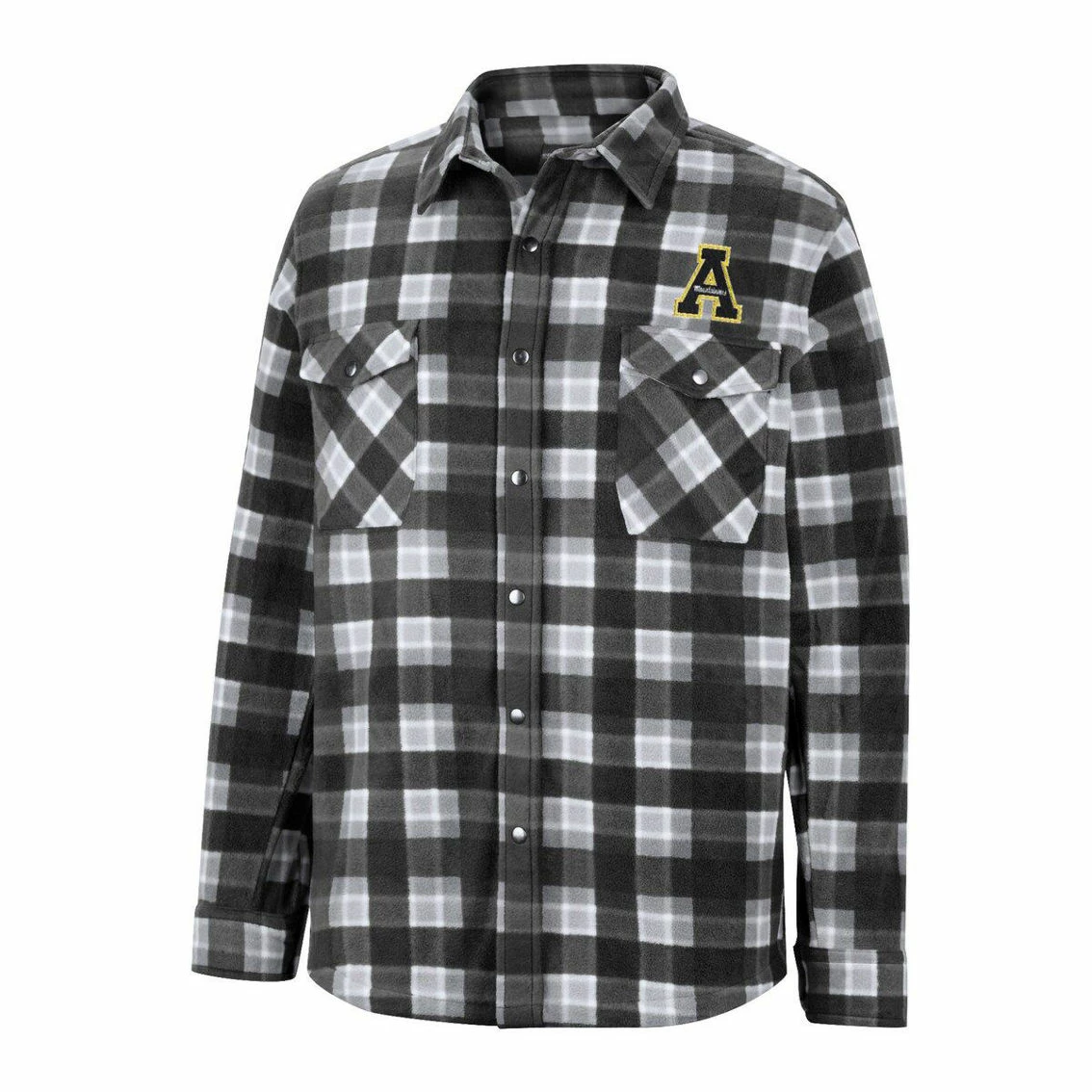 Men's Colosseum Black/White Appalachian State Mountaineers Ellis Plaid Full-Snap Shirt Jacket 5 Men's Colosseum Black/White Appalachian State Mountaineers Ellis Plaid Full-Snap Shirt Jacket - Image 3