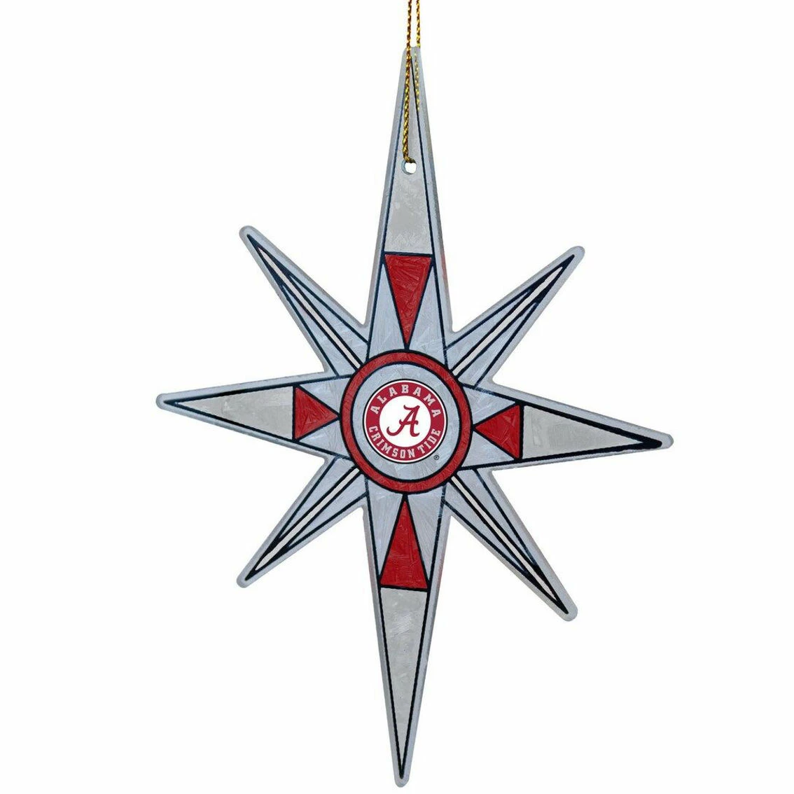 The Memory Company Alabama Crimson Tide Stained Glass Snowflake Ornament 3 The Memory Company Alabama Crimson Tide Stained Glass Snowflake Ornament