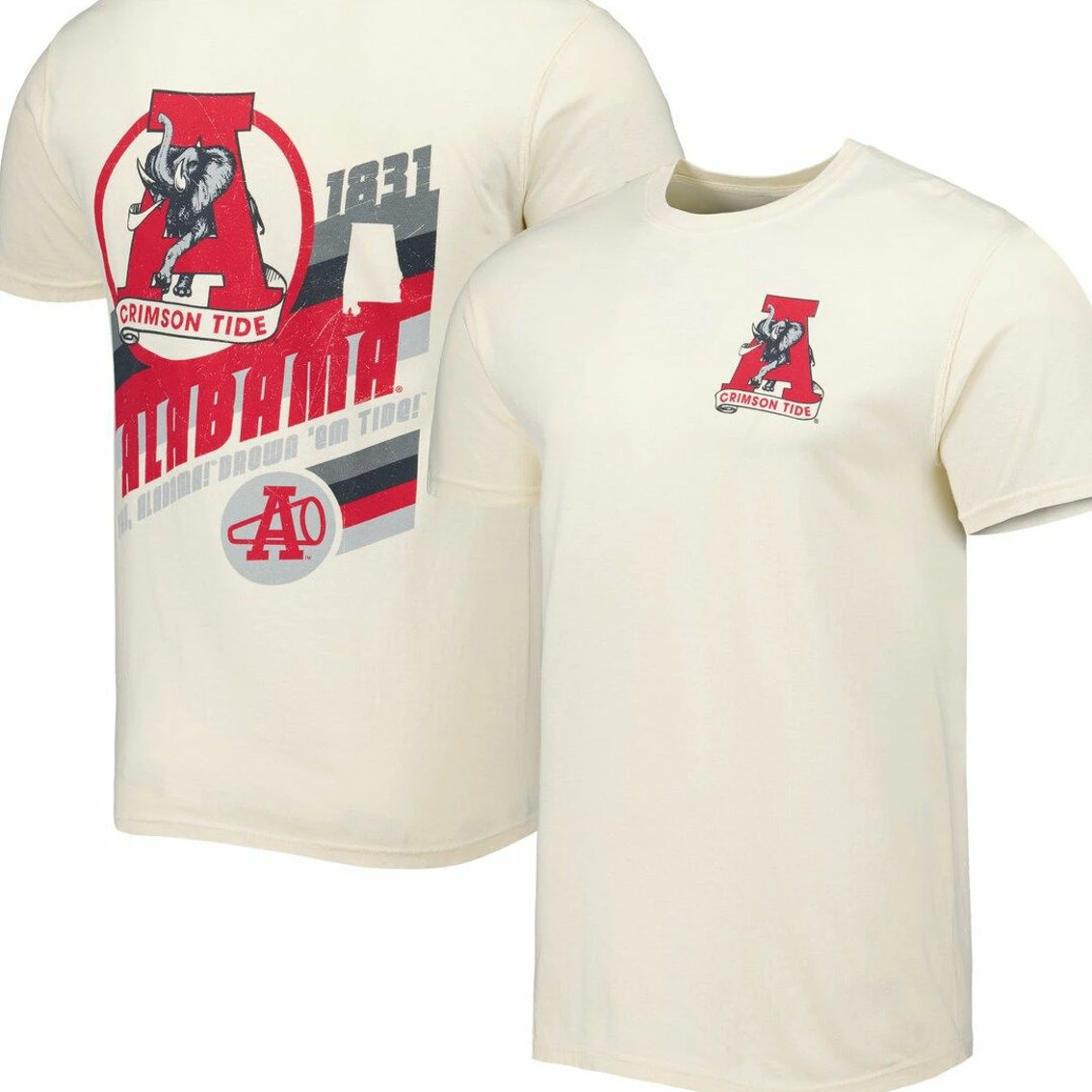 Image One Men's Cream Alabama Crimson Tide Vault Vintage Comfort Color T-Shirt 4 Image One Men's Cream Alabama Crimson Tide Vault Vintage Comfort Color T-Shirt - Image 2